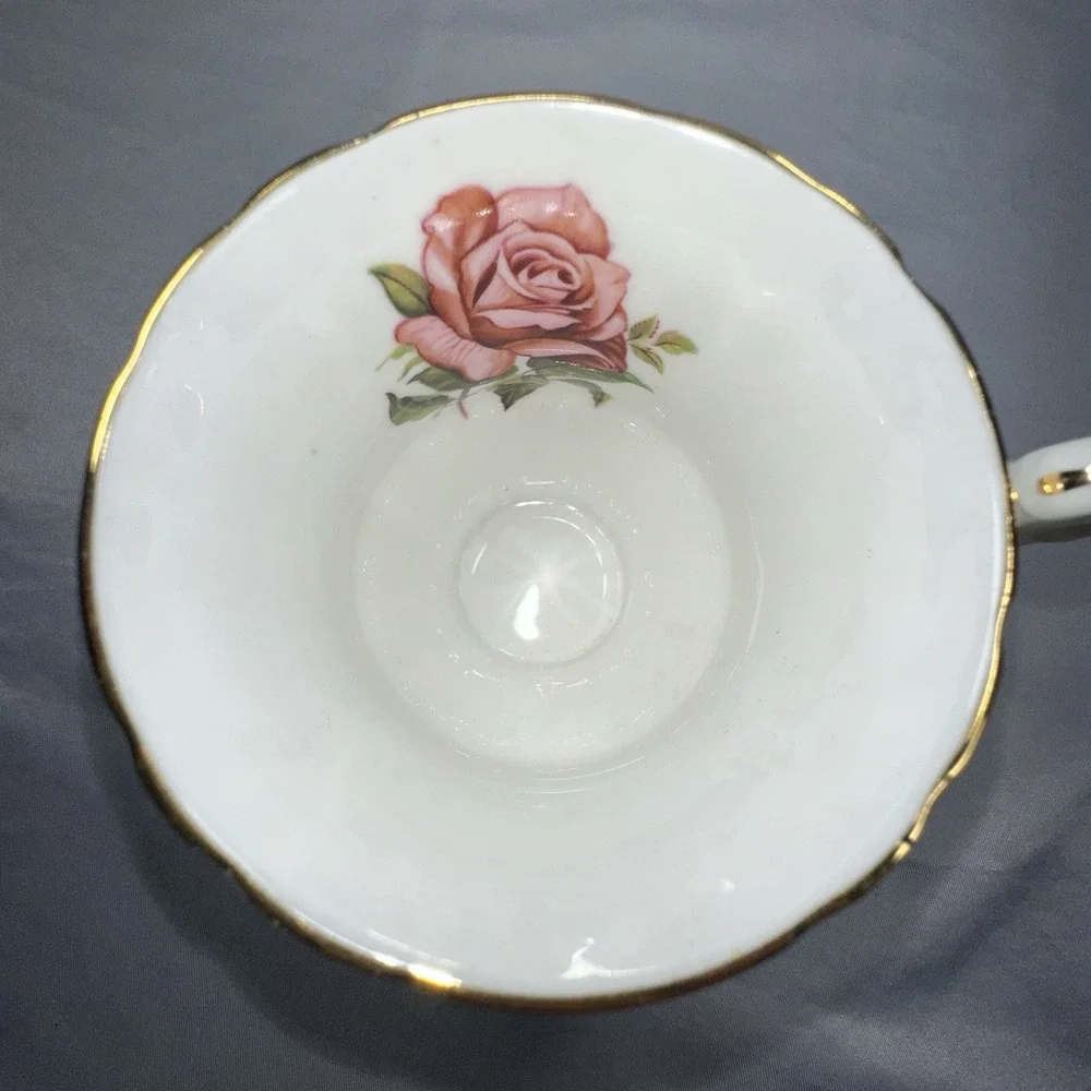 Paragon Tea Cup Saucer Floating Cabbage Rose Citron Yellow Gold Filigree A2645